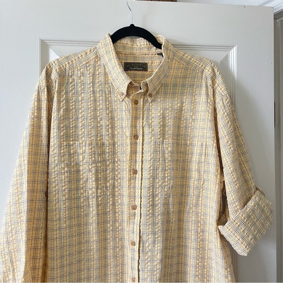J.L. Powell Plaid Button Down Shirt Men’s XL Long Sleeve Cotton In Yellow - Picture 3 of 10